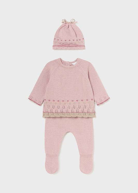 Conj. Polaina tricot con gorro