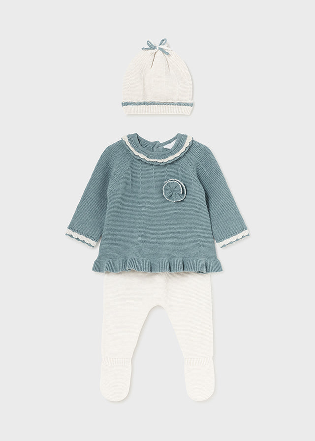 Conj. Polaina tricot con gorro