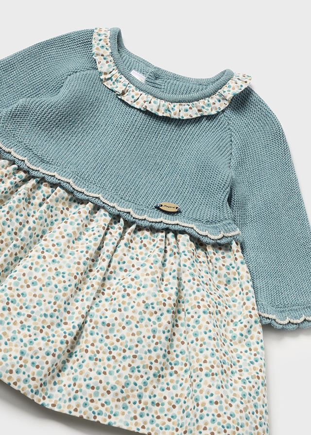 Vestido combinado tricot