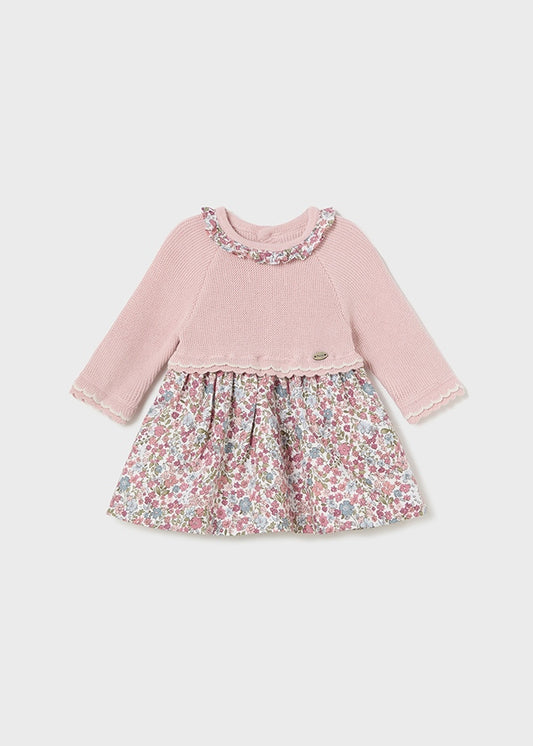 Vestido combinado tricot