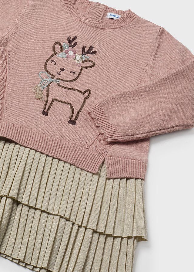 Vestido combinado tricot