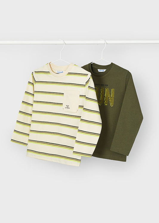 Set camisetas m/l rayas/liso