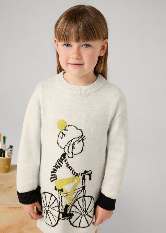 Vestido tricot intarsia
