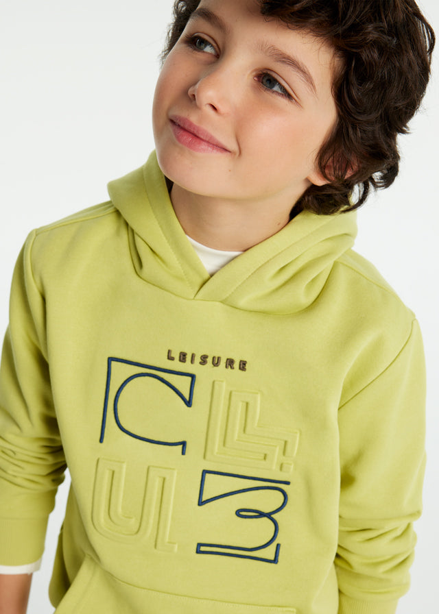 Pullover embossed con capucha
