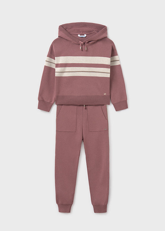 Conj. Pantalon tricot capucha