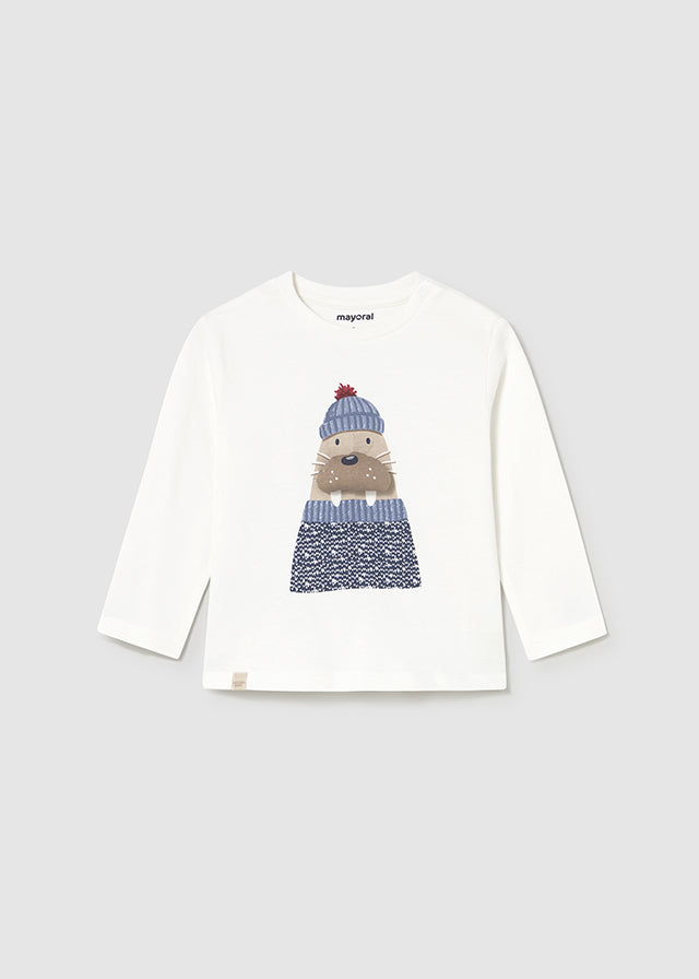 Camiseta m/l aplique animal