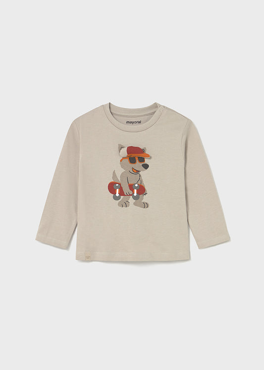 Camiseta m/l aplique animal
