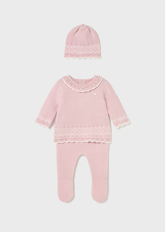 Conj. Polaina y gorro tricot