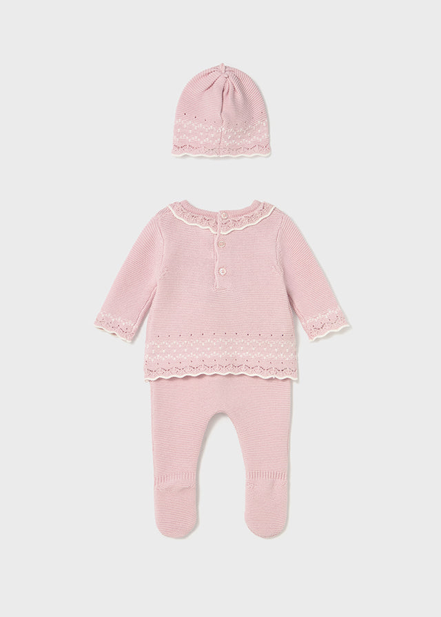 Conj. Polaina y gorro tricot
