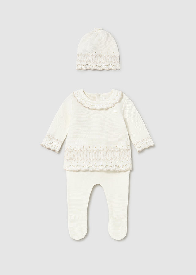 Conj. Polaina y gorro tricot
