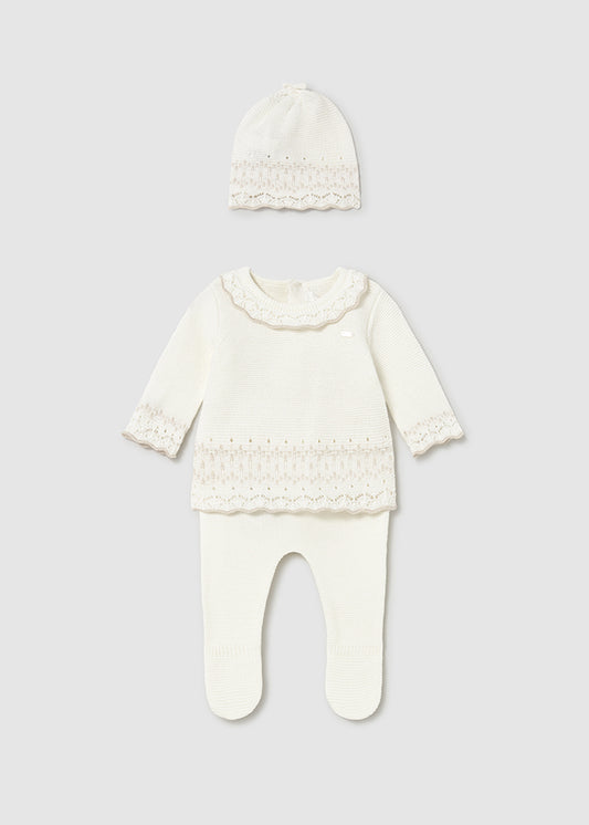 Conj. Polaina y gorro tricot