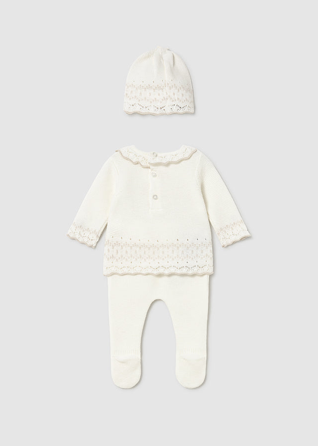 Conj. Polaina y gorro tricot