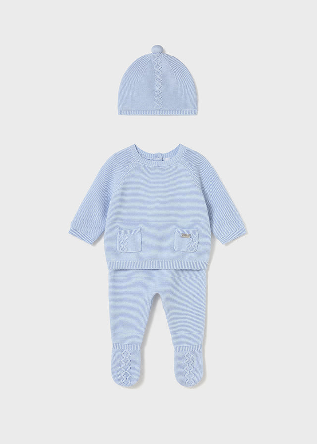 Conj. Polaina y gorro tricot