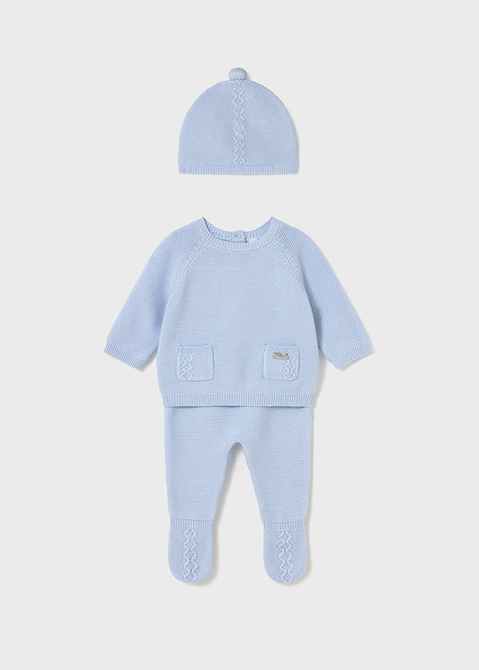 Conj. Polaina y gorro tricot