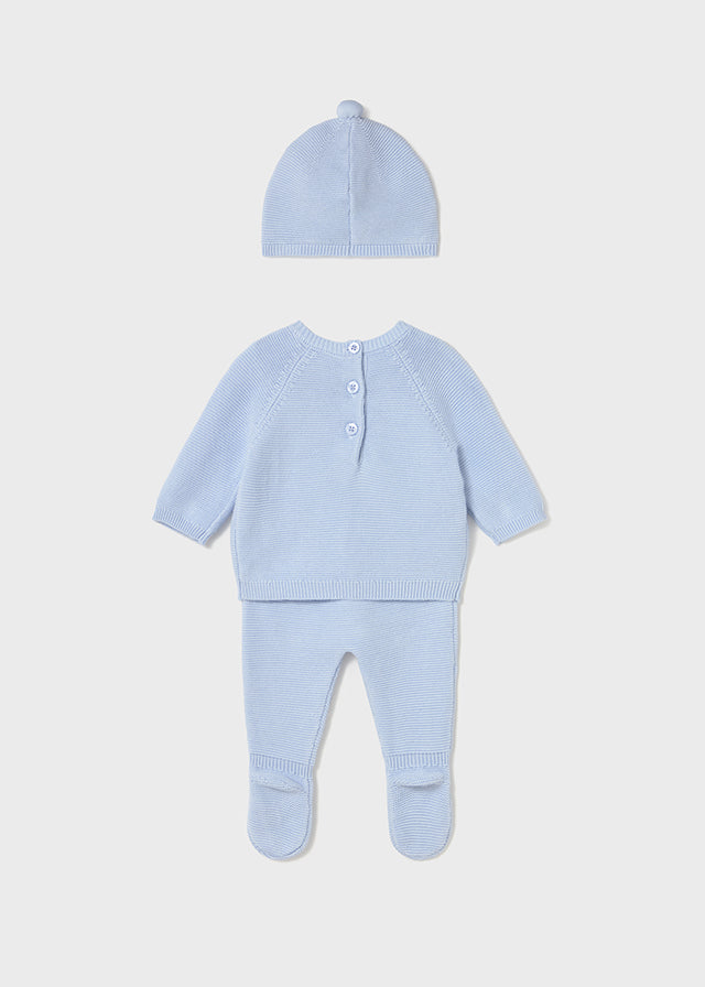 Conj. Polaina y gorro tricot