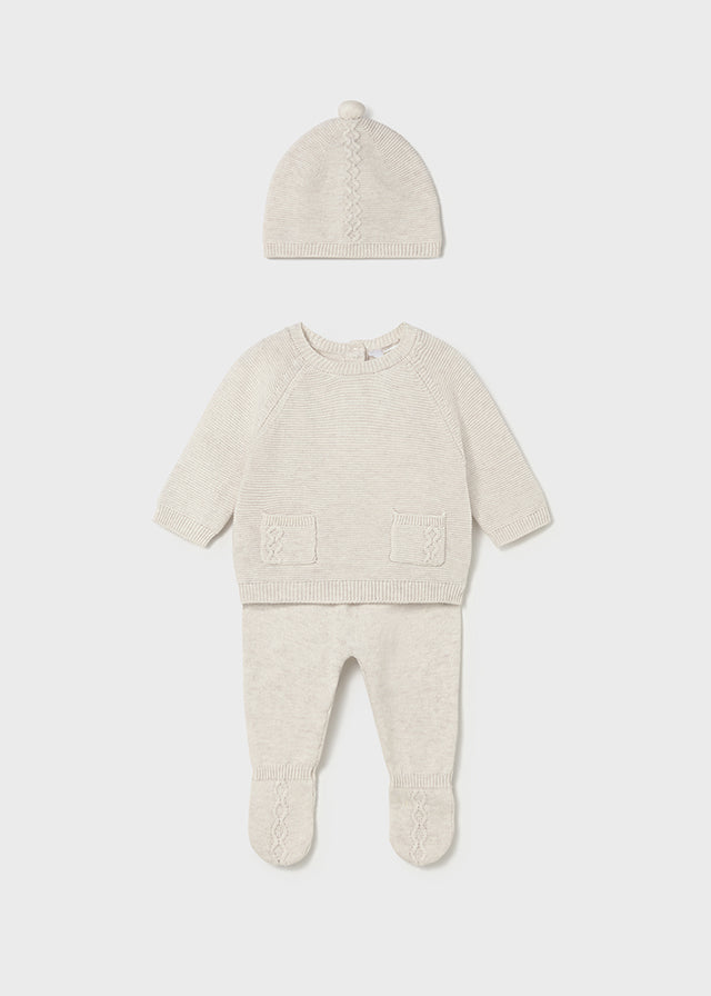 Conj. Polaina y gorro tricot