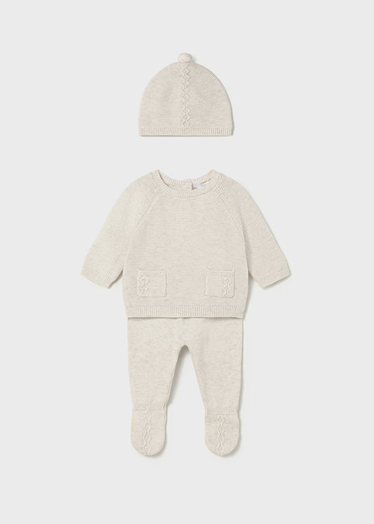 Conj. Polaina y gorro tricot