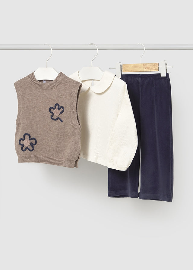 Conj. Pantalon chaleco tricot