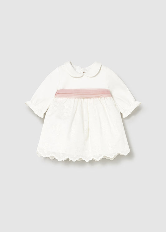 Vestido combinado bordado