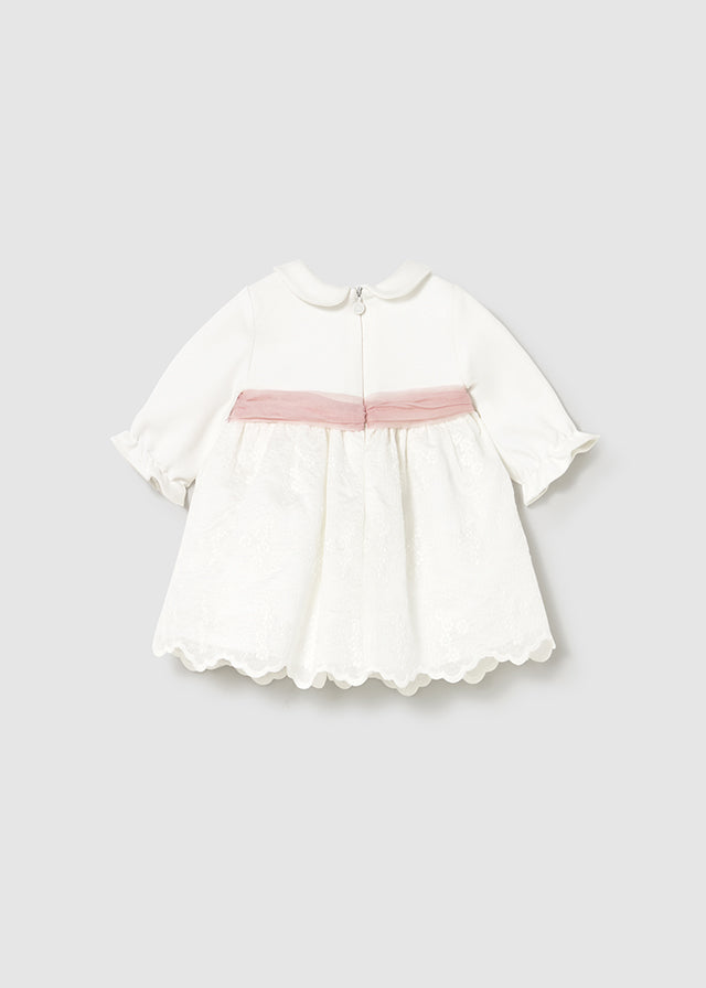 Vestido combinado bordado