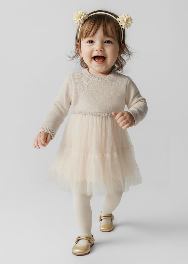 Vestido combinado tricot