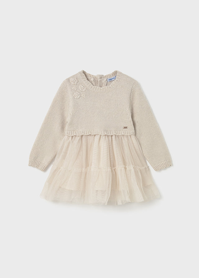 Vestido combinado tricot