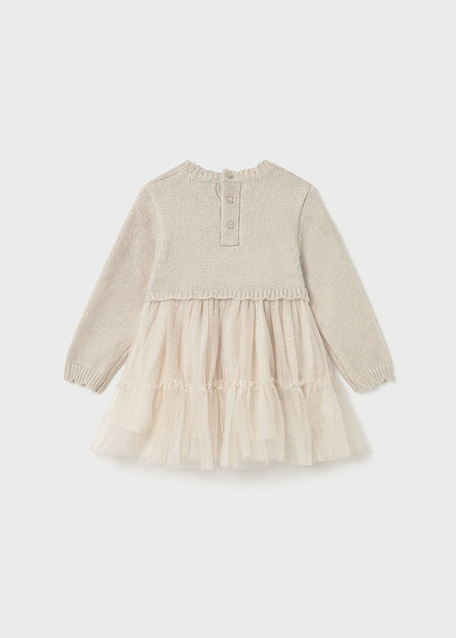 Vestido combinado tricot