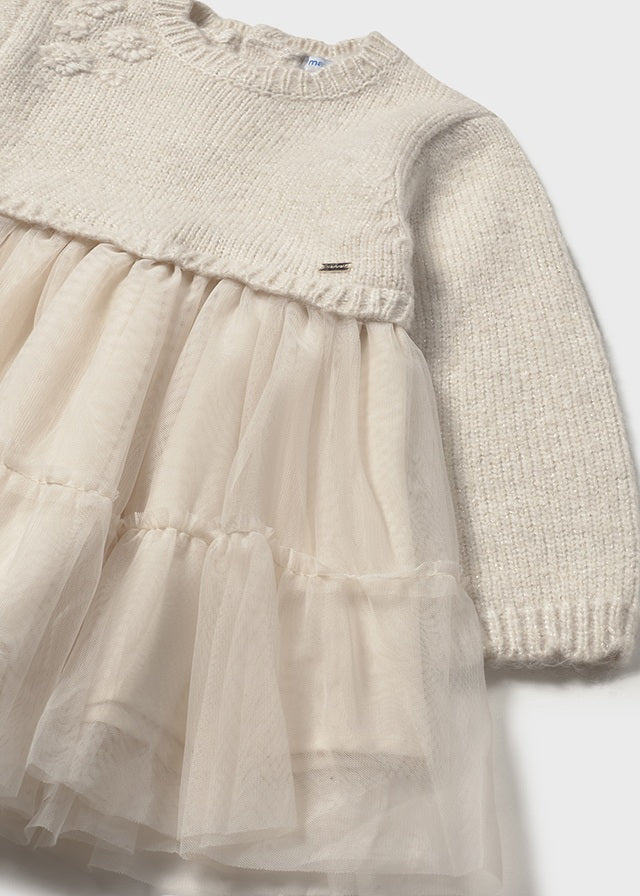 Vestido combinado tricot
