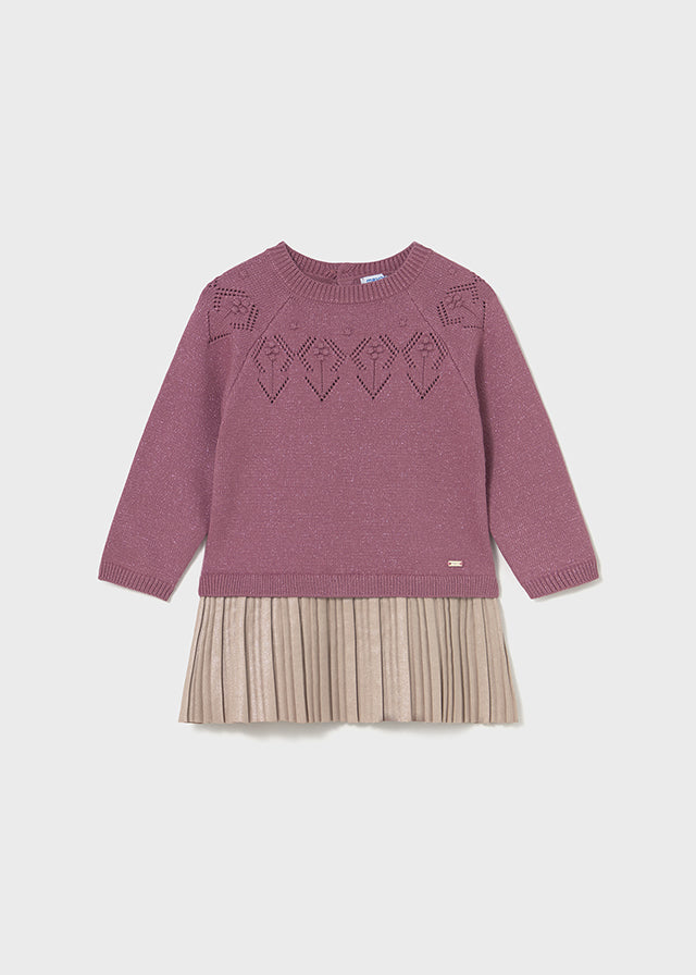 Vestido combinado tricot