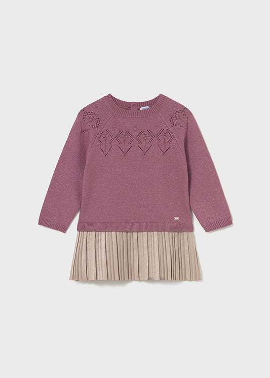 Vestido combinado tricot