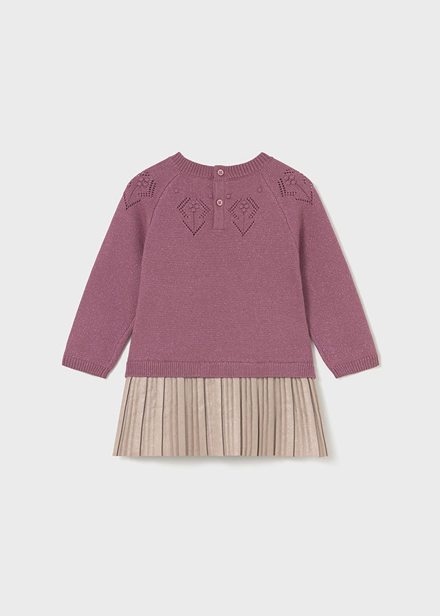 Vestido combinado tricot