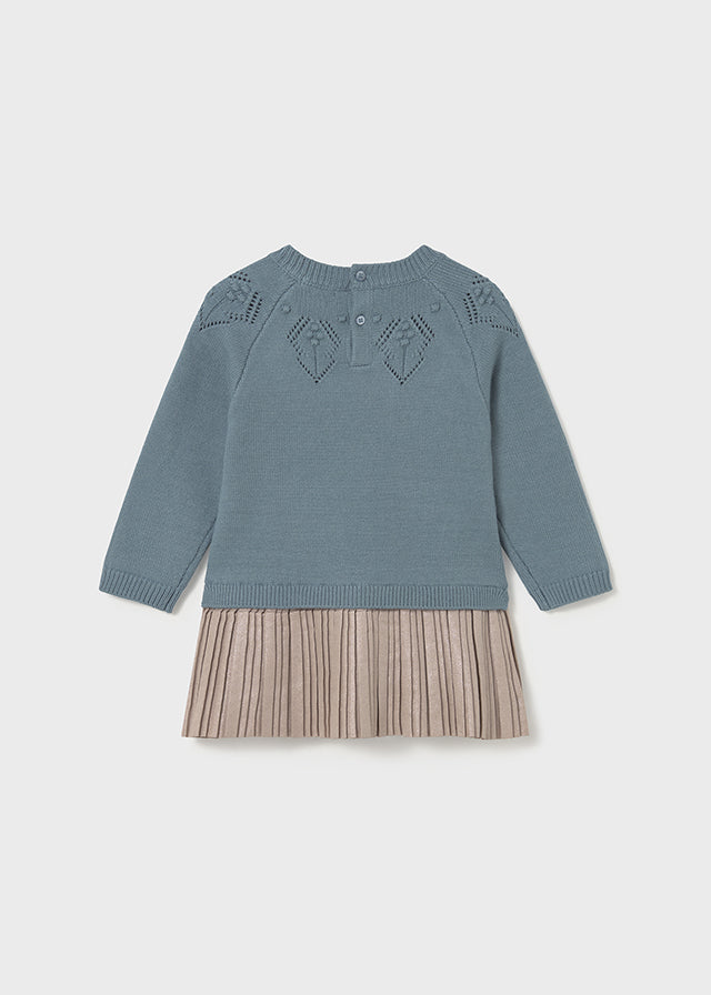 Vestido combinado tricot