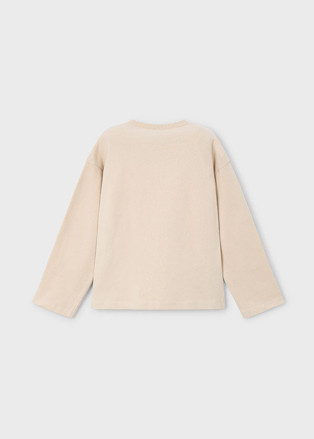 Camiseta m/l bolsillo crochet