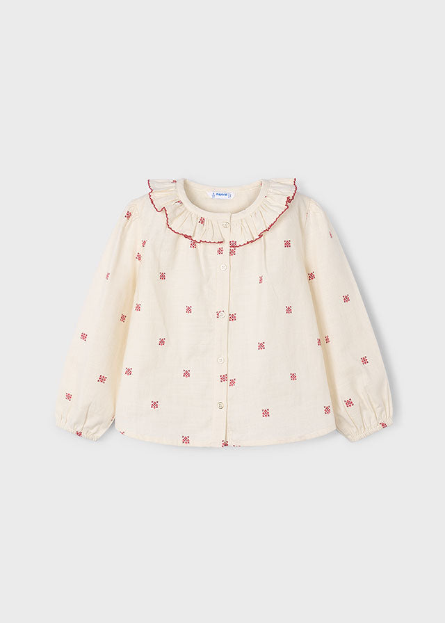 Blusa cuello estampado
