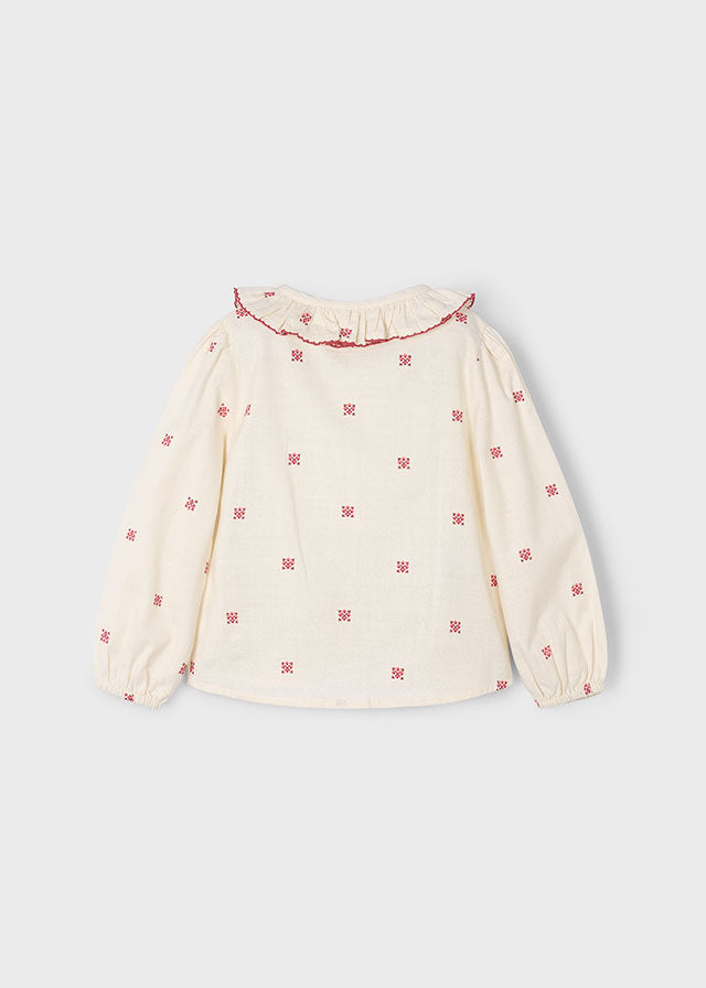 Blusa cuello estampado