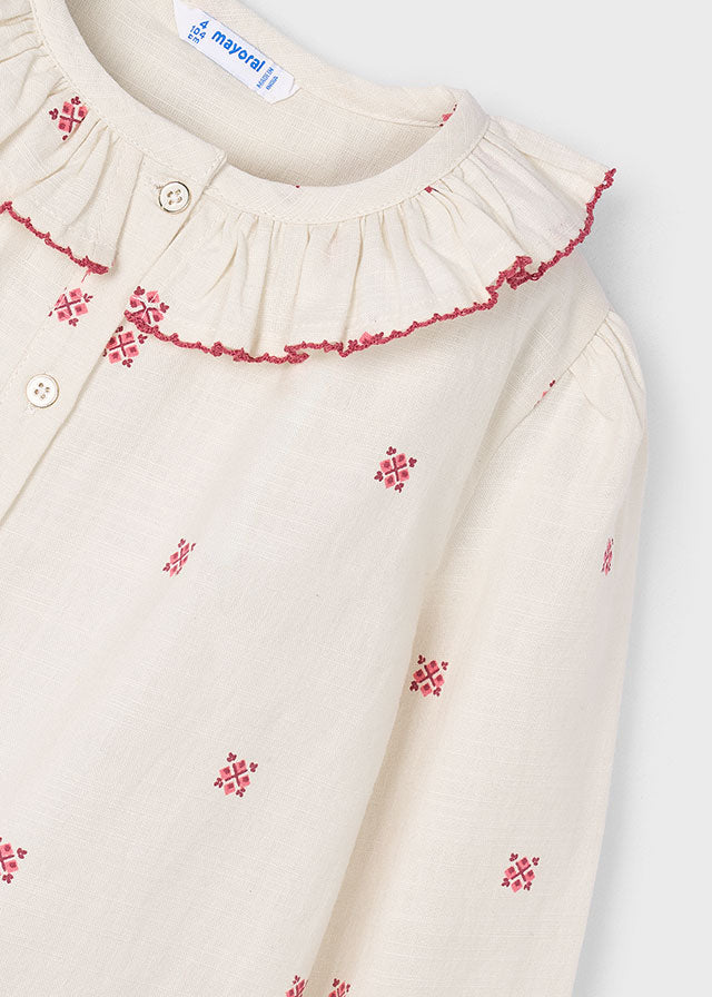 Blusa cuello estampado