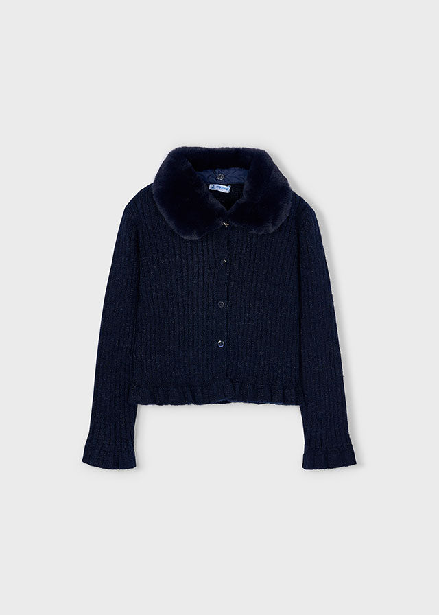 Rebeca tricot cuello pelo