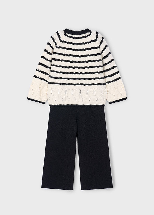 Conj. Pantalon tricot rayas