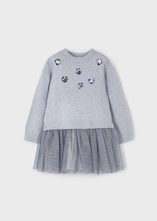 Vestido tricot combinado