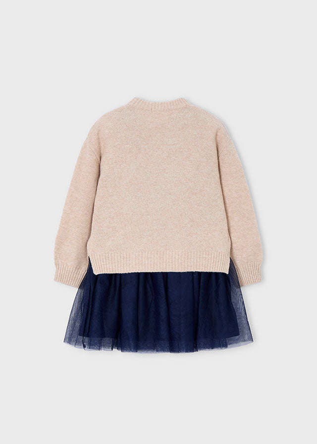 Vestido tricot cmobinado