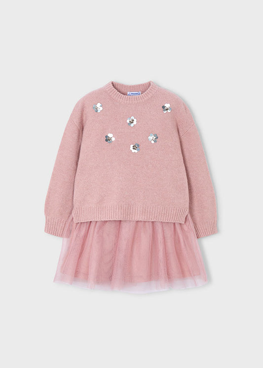 Vestido tricot cmobinado