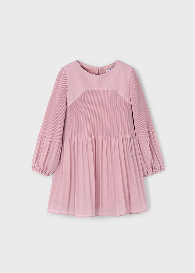 Vestido gasa plisada