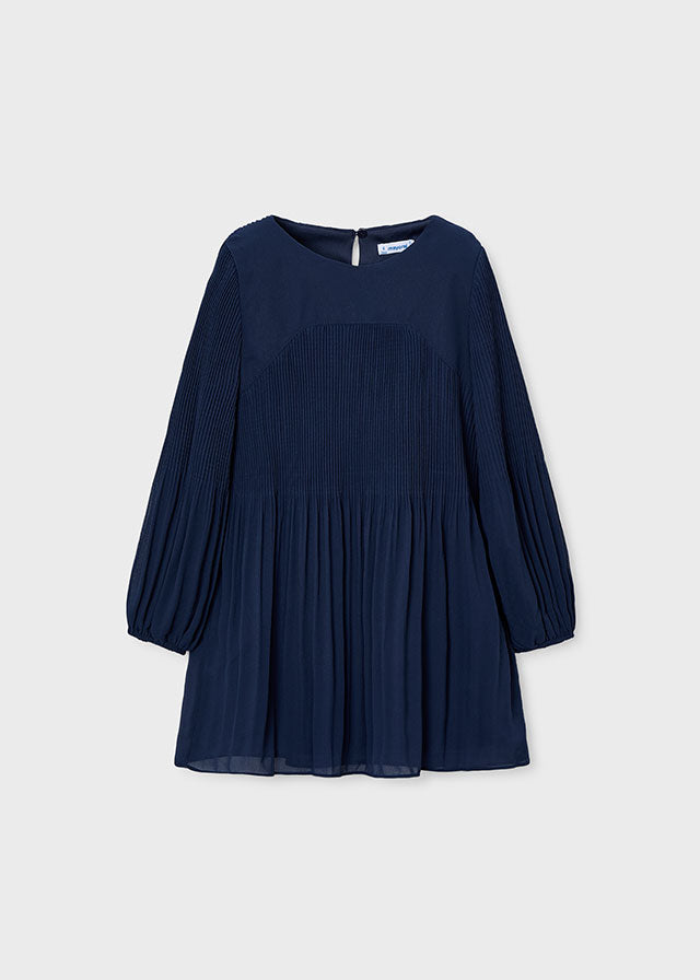 Vestido gasa plisada