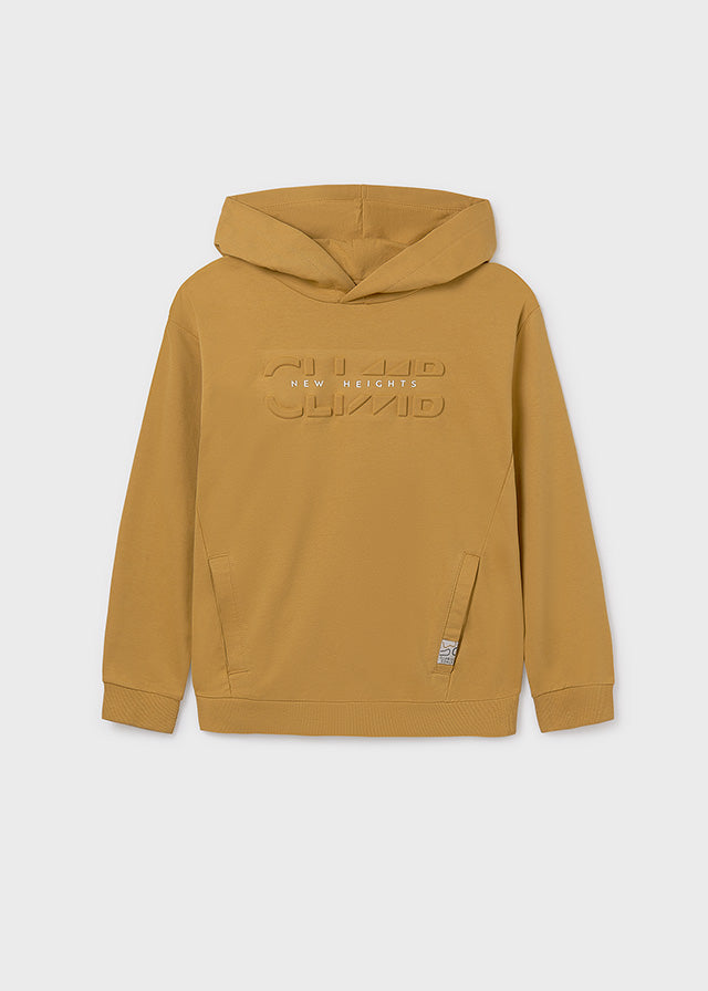 Pullover embossed con capucha