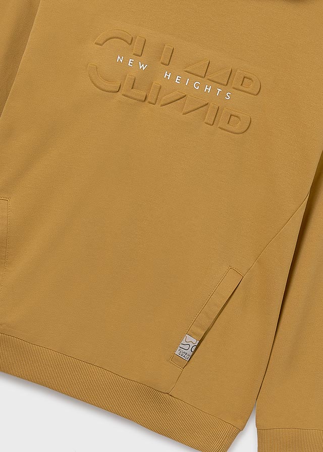 Pullover embossed con capucha