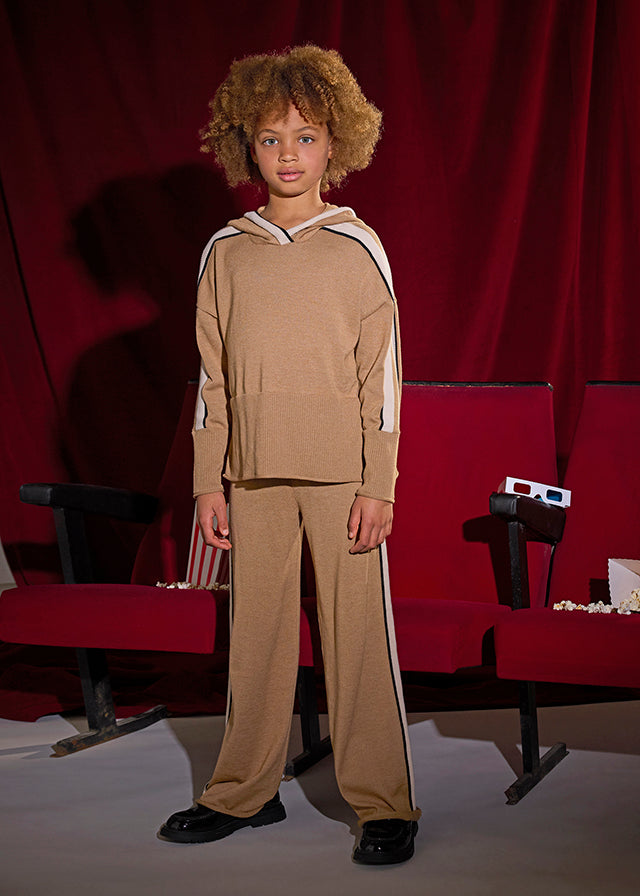 Conj. Pantalon tricot capucha