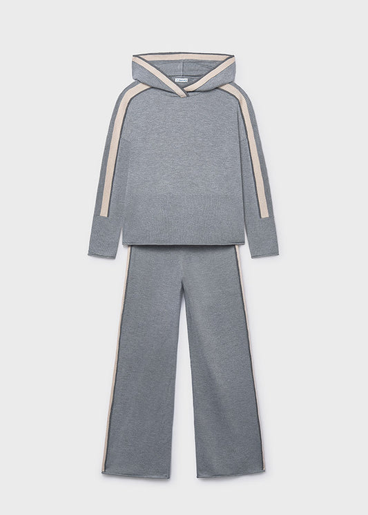Conj. Pantalon tricot capucha