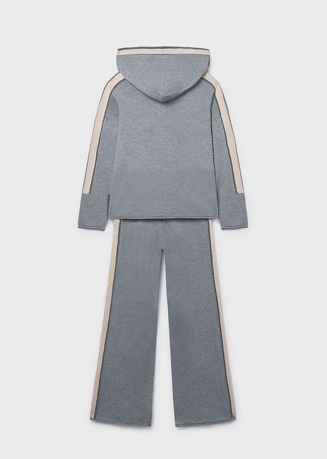 Conj. Pantalon tricot capucha
