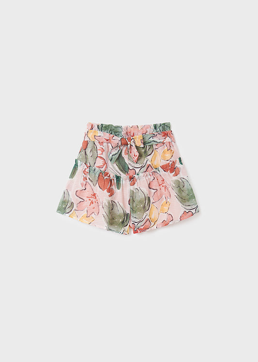 Falda short gasa estampada