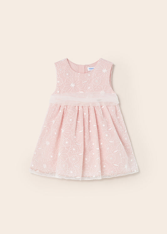 Vestido organza bordada